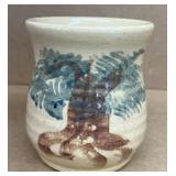 Hand-painted pottery vase stamped on bottom