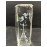 Paris crystal paperweight