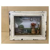 Garden scene shadow box