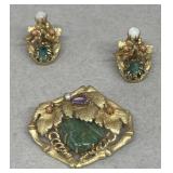 Antique broach and earrings
