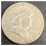 1963 silver Franklin half dollar