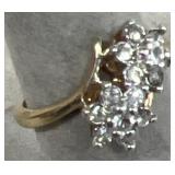 Cluster Cocktail Ring, marked 14K