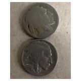 (2) Buffalo Nickels, 1936 and unknown