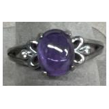 Purple stone green size 7