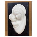 French, hanging, stone relief of mother and child
