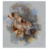 Cherub motif, ruffled edge dish, Austrian plate,