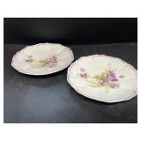 Antique German Weimer, hand-painted plates with