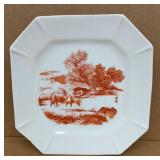 Shafford octagonal plate with a transferware,