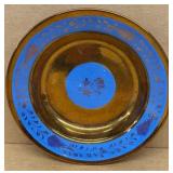 19thCentury Copper Lusterware bowl with blue and d