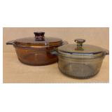 Vintage  Anchor Hocking amber glass ribbed