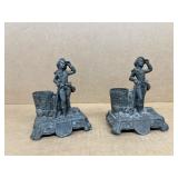 Antique Pair Figural Match Striker/Holder, late