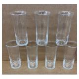 (7) Dartington Flare crystal glasses with ribbed
