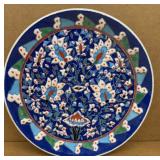 Turkish ceramic plate with Ottman floral designs,