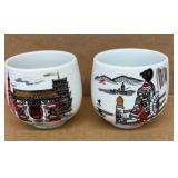 Set of two hand painted Japanese ceramic tea or