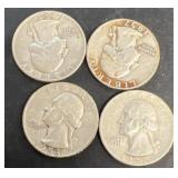 (4) silver quarters