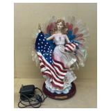 Patriotic, angel fiber optic figure CHAMBORD