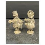 Antique pewter salt and pepper. Shakers girl d