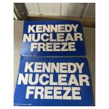 Kennedy nuclear freeze cardboard signs