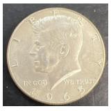 1965 silver Kennedy half dollar