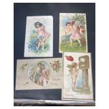 1910 1908 vintage valentine postcards
