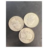 (3) silver quarters