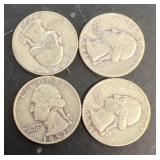 (4) silver quarters