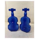 Cobalt blue musical instrument bottles