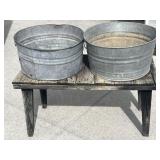 Wash tubs and wash table