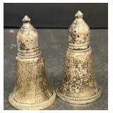 Weighted sterling silver salt and pepper shakers
