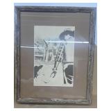 Boot steps, one of 10 new matting framed