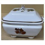 Iron stone  tea leaf covered dish