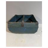 Blue paint wooden tote