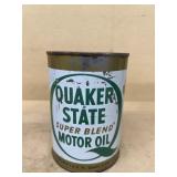 Quaker State motor oil advertising can FULL
