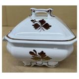Ironstone tea leaf serving dish with lid