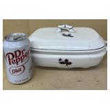 Ironstone tea leave serving dish with lid