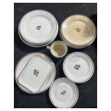 Iron stone, tea, leaf, miscellaneous plates