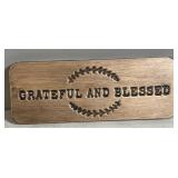 Grateful and blessed metal sign