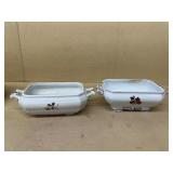 Ironstone tea, leaf serving dishes