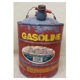 Galvanized gasoline can 2 gallon with paper label