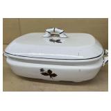 Ironstone tea leave serving dish with lid