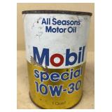 MOBIL special motor oil advertising can empty