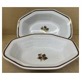 Ironstone, tea, leaf serving bowls