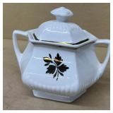 Adams, iron stone, tea, leaf sugar dish