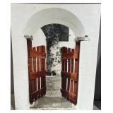 Home decor, barn, gates on canvas