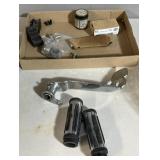 Motorcycle handle grips, kickstand, and Harley