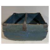 Blue paint wooden tote