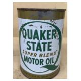 Quaker State motor oil advertising can FULL