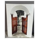 Home decor, barn, gates on canvas