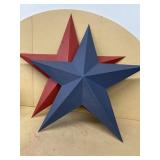 Blue and red metal starS