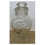 Early Apothecary jar of 14", lid re-glued